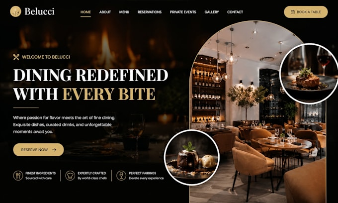 design wix food website online ordering restaurant booking website
