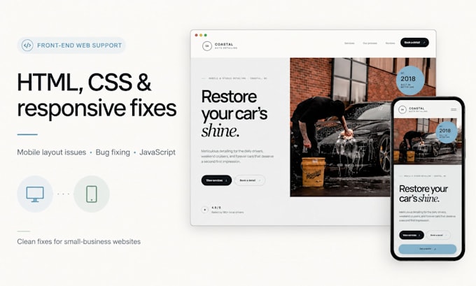 fix HTML CSS and mobile responsiveness issues