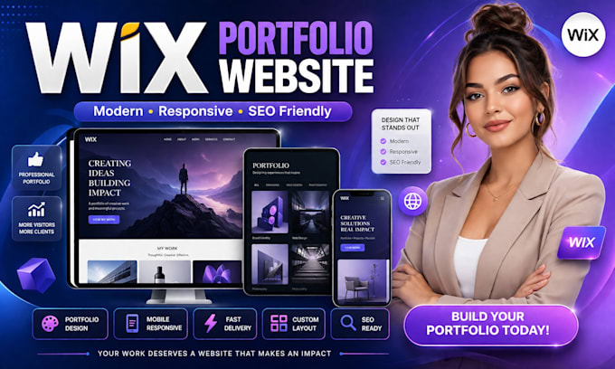 design a modern wix portfolio website that wins clients