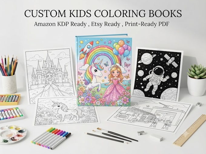custom kids coloring book design