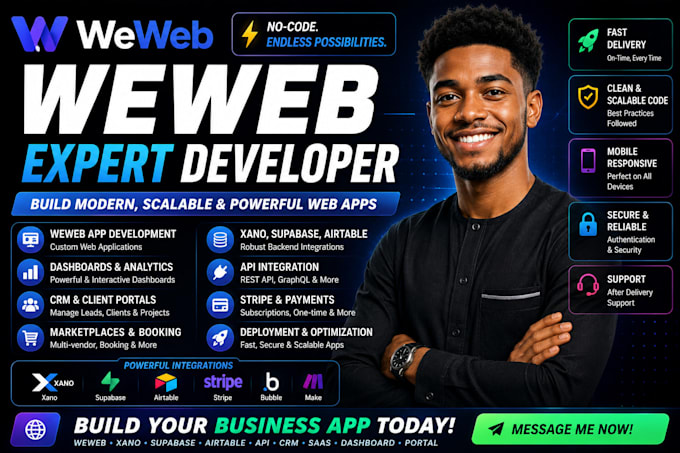 build weweb app, weweb CRM, dashboard, client portal, internal tools, saas