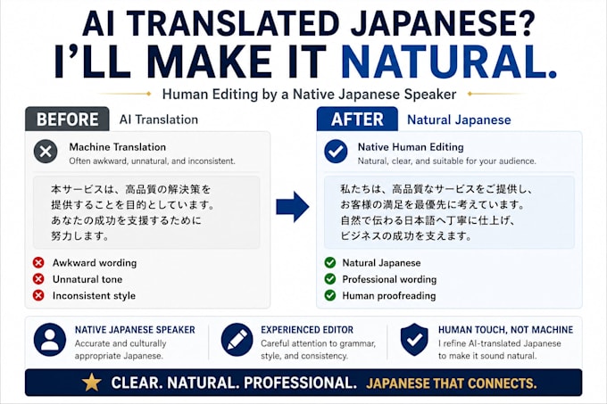 humanize and proofread your ai translated japanese