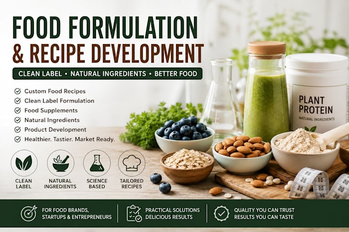 develop a custom food recipe and clean label formulation