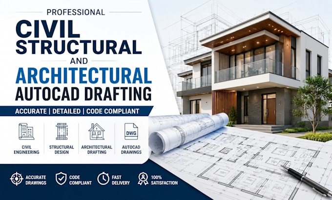 do civil structural and architectural autocad drafting