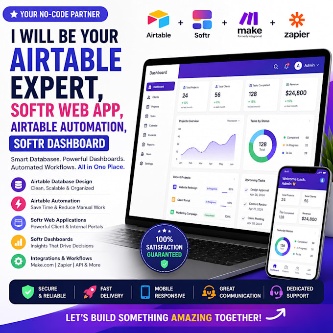 your airtable expert, softr web app, airtable automation, softr dashboard