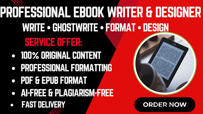 write, format and design a professional ebook for amazon kindle
