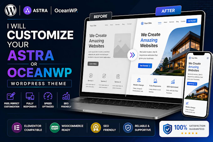 customize your astra or oceanwp wordpress theme