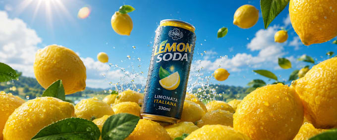 create 3d beverage product animation, soda and drink commercial