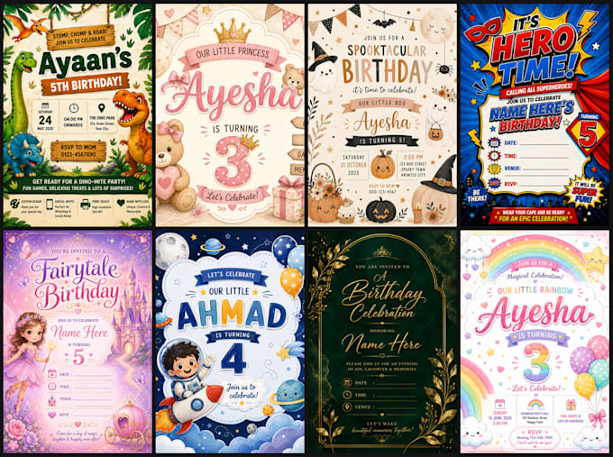 design custom invitation design for kids birthday