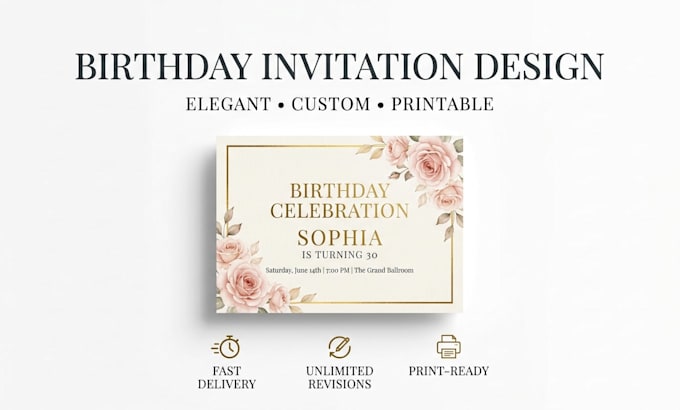 design a custom birthday invitation card for kids and adults