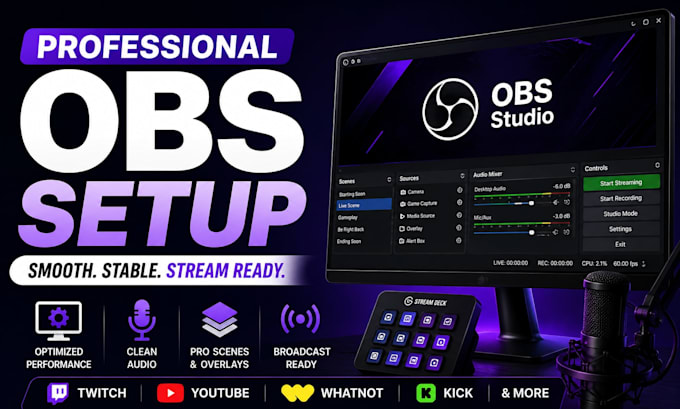 build obs setup for broadcast ready whatnot sellers