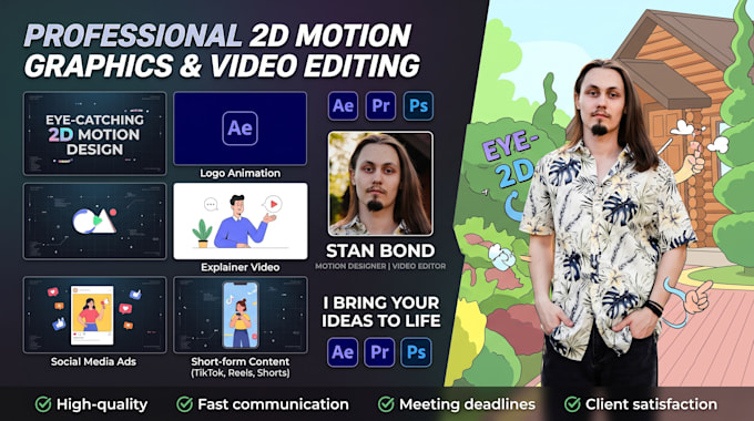 create 2d motion graphics animation