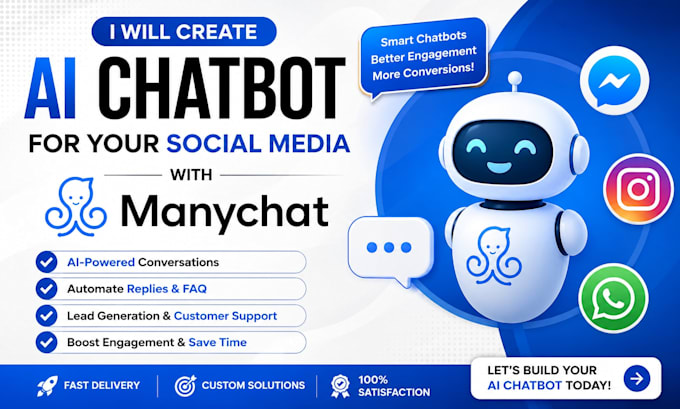 create ai chatbot for your social media with manychat