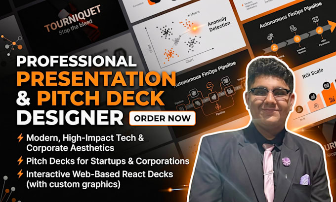 design custom technical pitch decks and master templates for startups