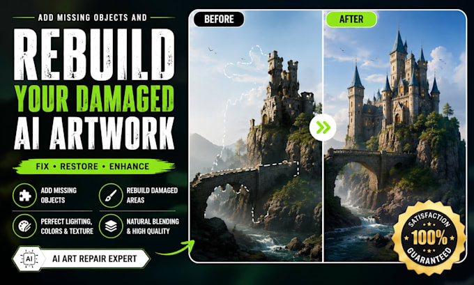 add missing objects and rebuild your damaged ai artwork
