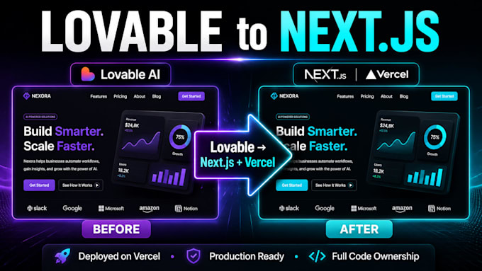 convert lovable ai website to nextjs and deploy to vercel