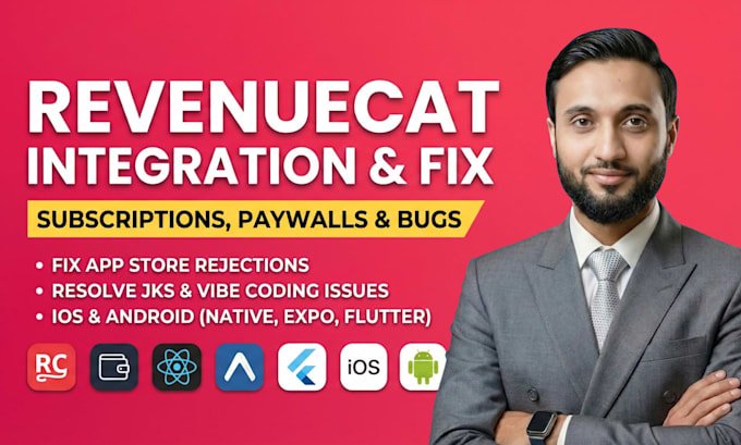 integrate or fix revenuecat in app purchase subscriptions in ios and android