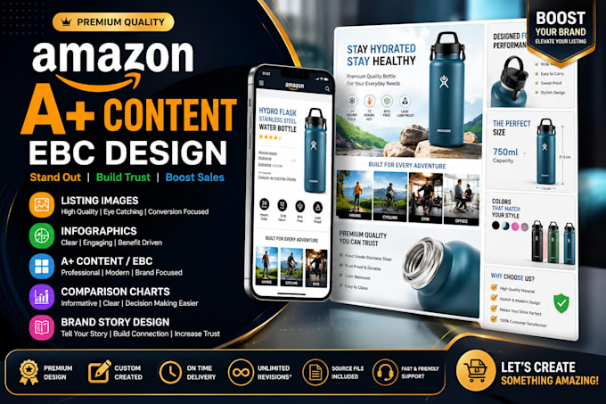 create stunning amazon a content  ebc and infographics