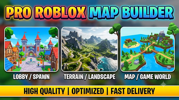 be your roblox builder to create a realistic roblox map, lobby, or terrain