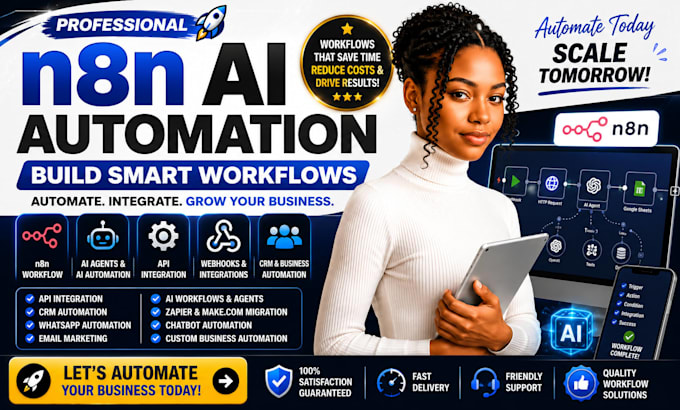 build n8n automation, ai agents, workflow automation and API integration