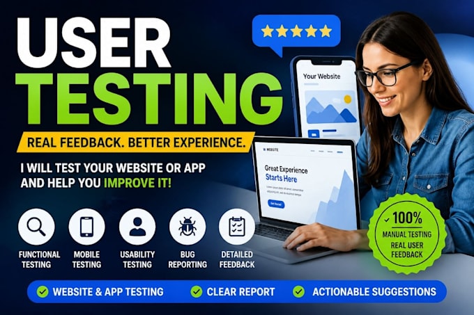 do app testing, website testing and andriod user testing