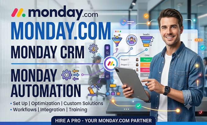 set up monday com or clickup for your project management needs