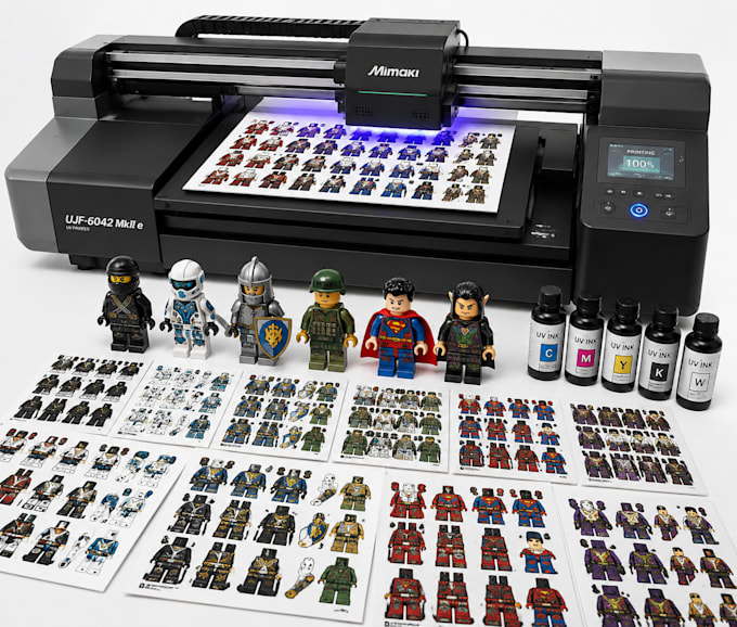 create custom lego decal for minifigure uv and pad printing, head torso, helmet