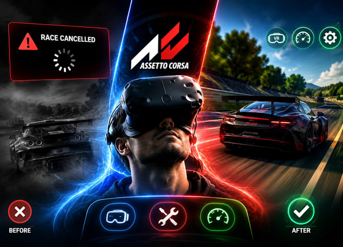 optimize assetto corsa VR, fix pure config, and race cancelled loading error