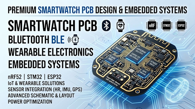 create smart watch pcb, bluetooth and wearable electronics