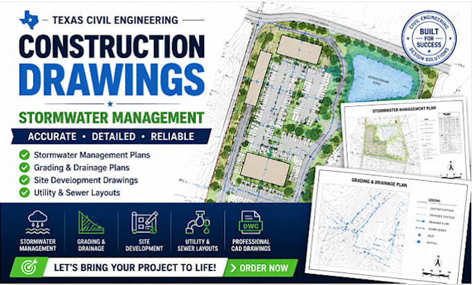 design texas civil engineer construction drawing stormwater management