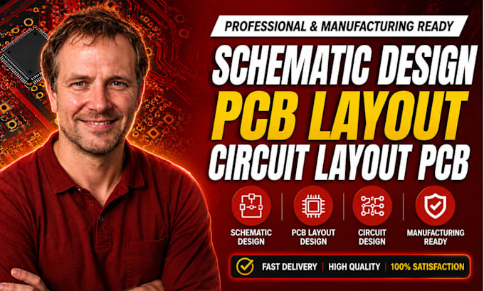 do schematic design, pcb layout design circuit layout board design