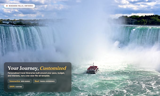 create a detailed custom travel itinerary with an interactive web guide