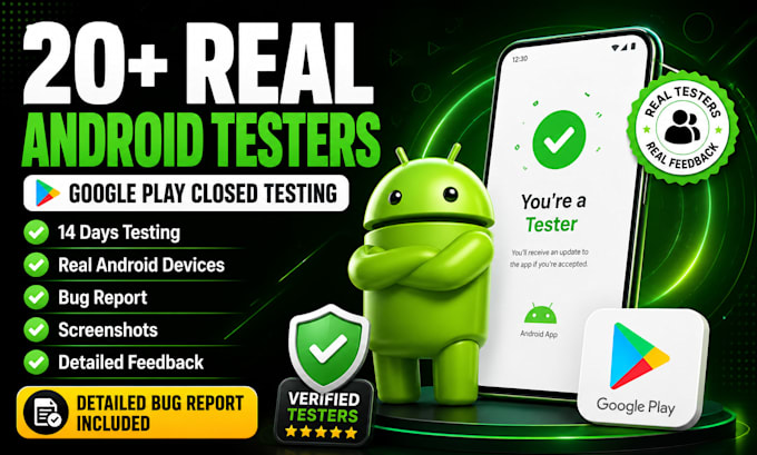 provide google play closed testing with real android testers