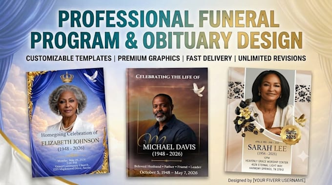 do a professional canva funeral program and memorial flyer