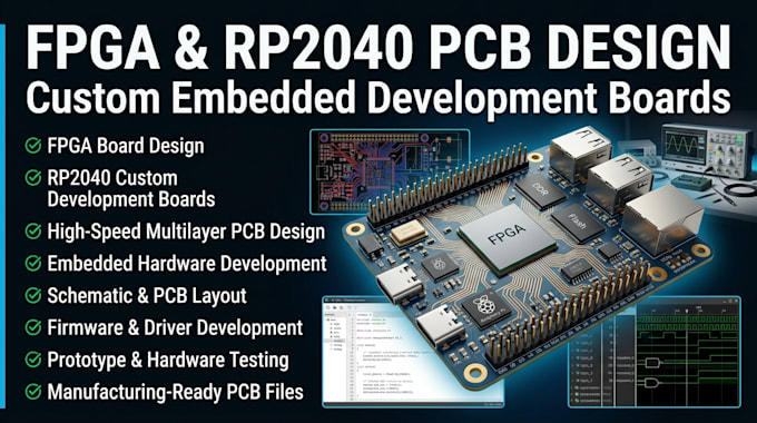 develop fpga, rp2040 and custom embedded development boards