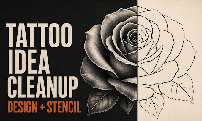 clean up your tattoo idea and create a tattoo ready stencil