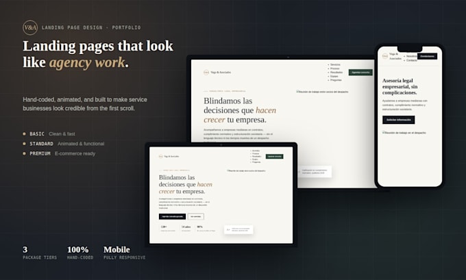 create a premium one page website