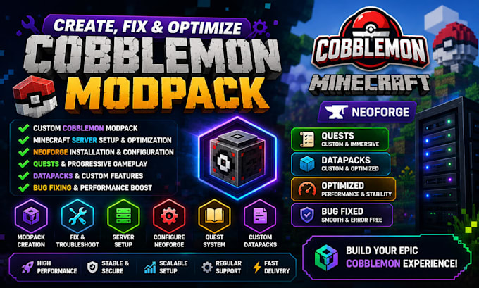 create fix optimize cobblemon modpack minecraft server neoforge fabric quest