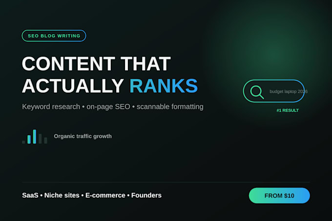 write SEO optimized blog posts that rank on google