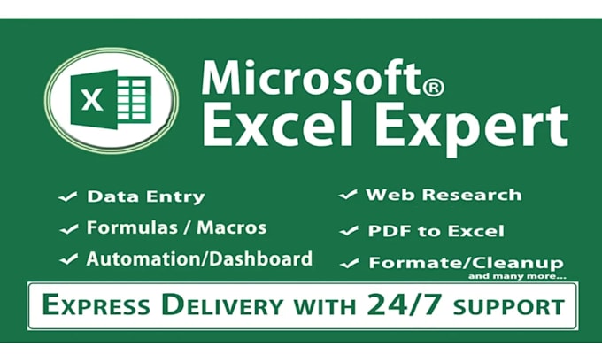 expertly do your excel tasks like data entry, cleaning, formula, lookup, match