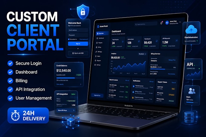 build a custom client portal with secure login and dashboard