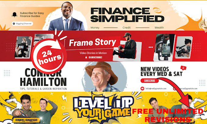 design a luxury youtube banner for your channel in 3 hours