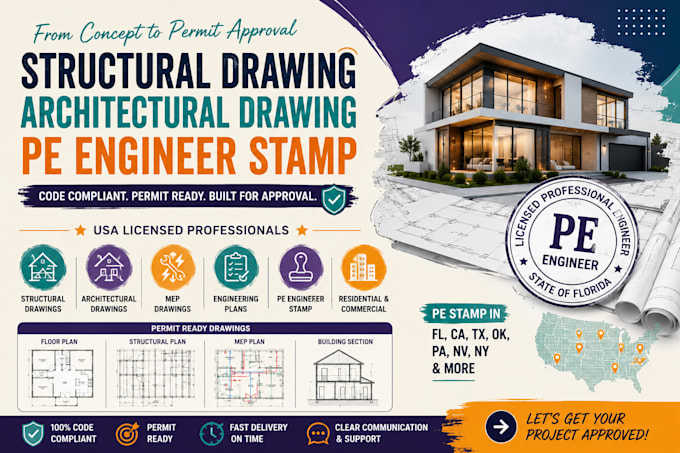 do architectural plan, floor plan, mep, for city permit