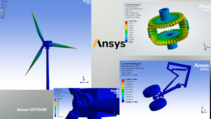 do wind turbine fea, gear dynamics and aircraft landing gear simulation in ansys