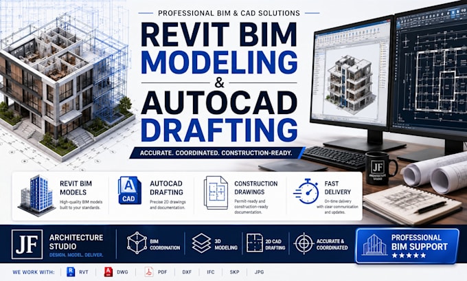 create revit bim models and autocad drawings for your project