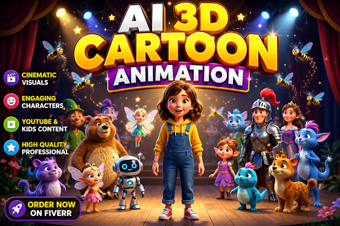 create ai 3d cartoon videos for youtube