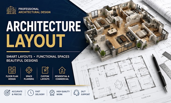 draw architecture layout floor plan 2d floor plan autocad architectural drawing