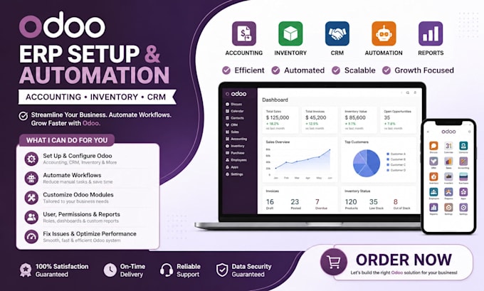 setup odoo accounting inventory CRM erp modules automate workflows bookkeeping