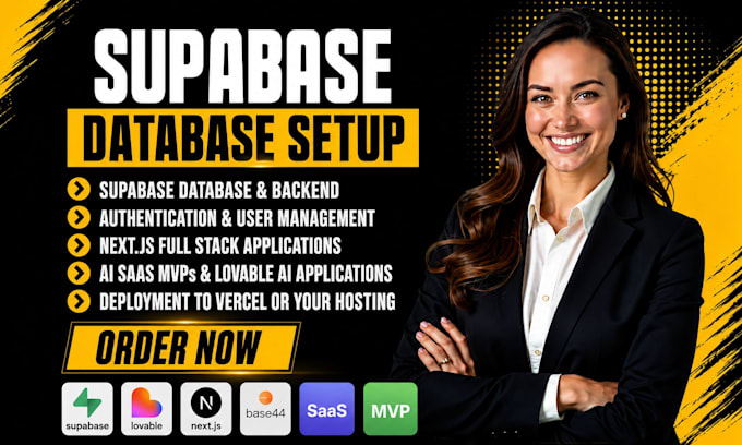 build lovable ai base44 next js saas mvp app setup supabase database backened