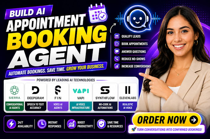 build ai appointment booking agent sierra deepgram fin vapi synthflow elevenlabs